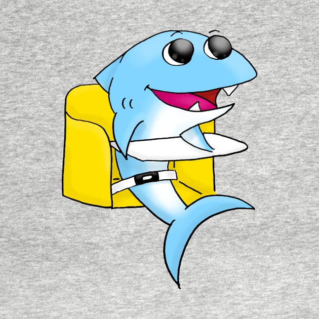 Happy Cartoon Baby Shark by dogbone42